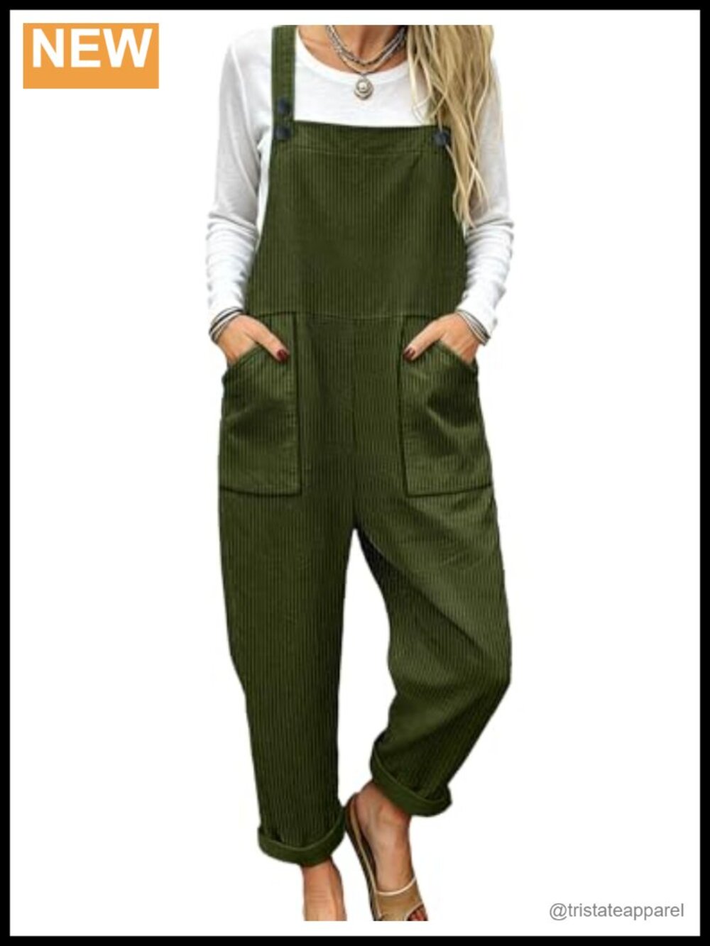 Corduroy Bib Overalls Loose Fit Casual Women's Jumpsuit